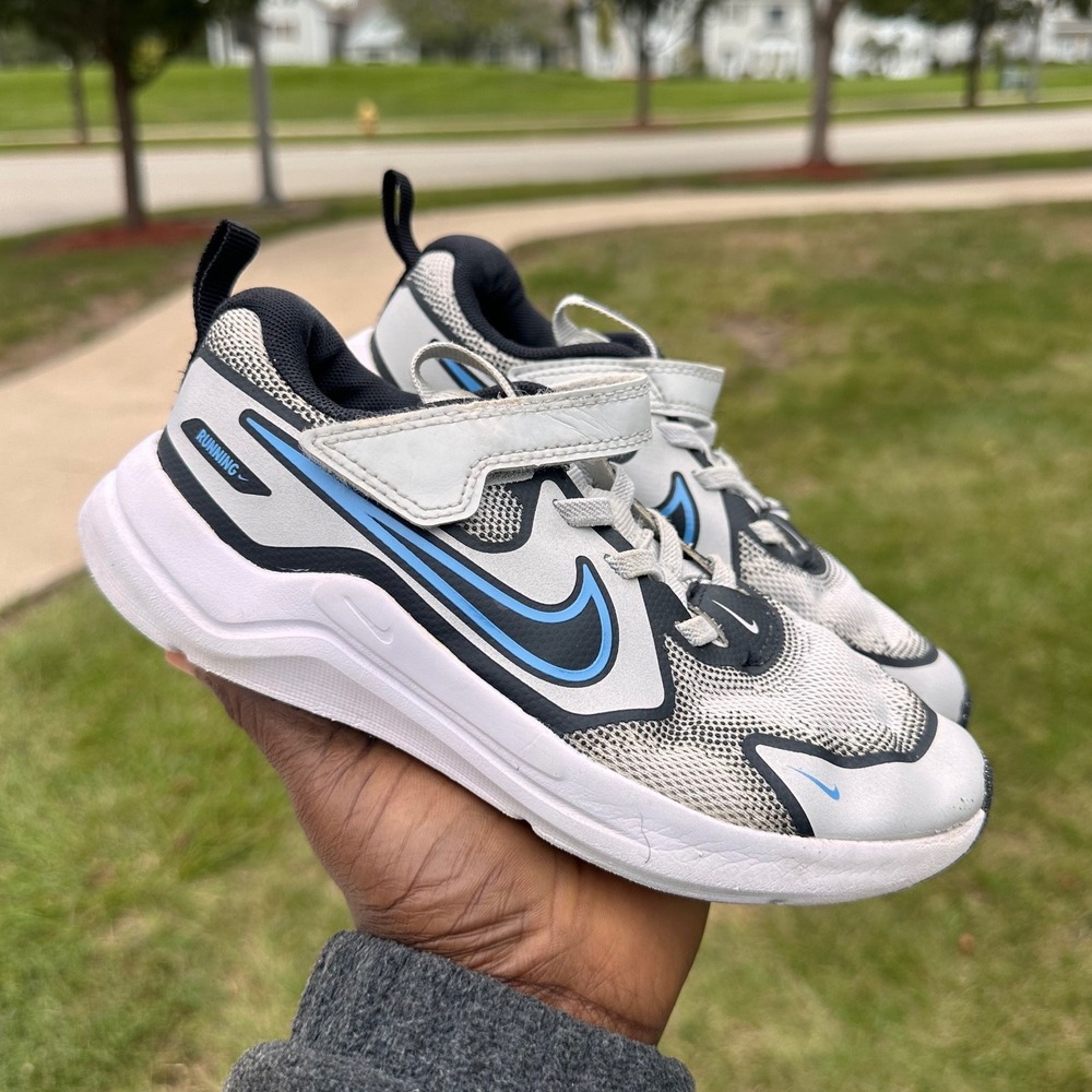 Nike Cosmic Runner Little Kids Athletic Shoes Size 13.5 Grey Blue